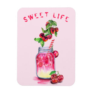 Magnet Flexible Aimant de boisson aux cerises frais - Texte person