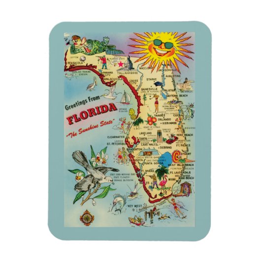 Magnet Flexible Aimant de carte de Floride (Vertical)