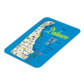 Magnet Flexible Aimant de carte du Delaware très bleu (Côté Gauche)