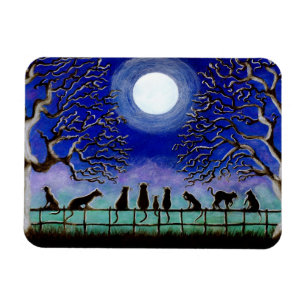 Magnet Flexible Aimant de chats noirs "Neuf Queues"