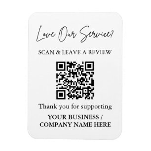 Magnet Flexible Aimant de code QR pour avis de clients pour les en