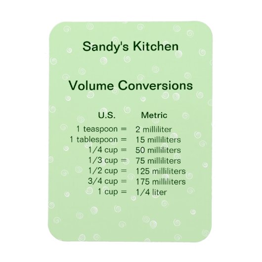 Magnet Flexible Aimant de Cuisine de conversion de volume vert (Vertical)