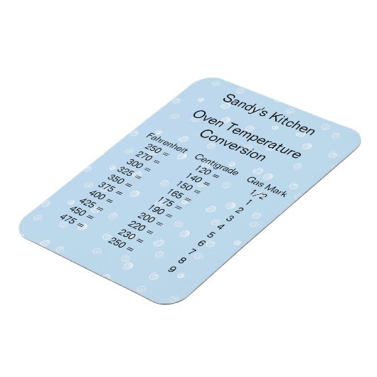 Magnet Flexible Aimant de cuisson de conversion de température ble (Côté Gauche)