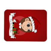 Magnet Flexible Aimant de dessin animé de fille de Noël (Horizontal)