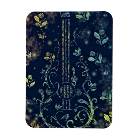 Magnet Flexible Aimant de guitare aux fleurs (Vertical)