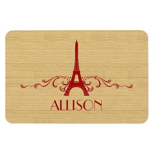 Magnet Flexible Aimant de luxe Red French Flouring (Horizontal)