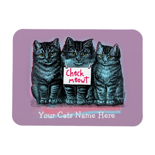Magnet Flexible Aimant de mème de chat personnalisable 'Check Meow (Horizontal)