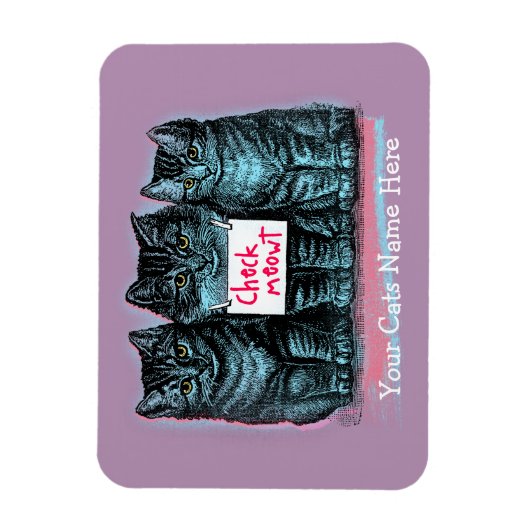 Magnet Flexible Aimant de mème de chat personnalisable 'Check Meow (Vertical)