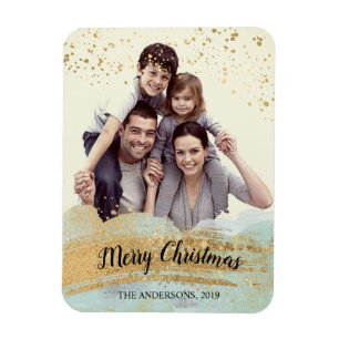 Magnet Flexible Aimant de Noël personnalisé photo, menthe d'or