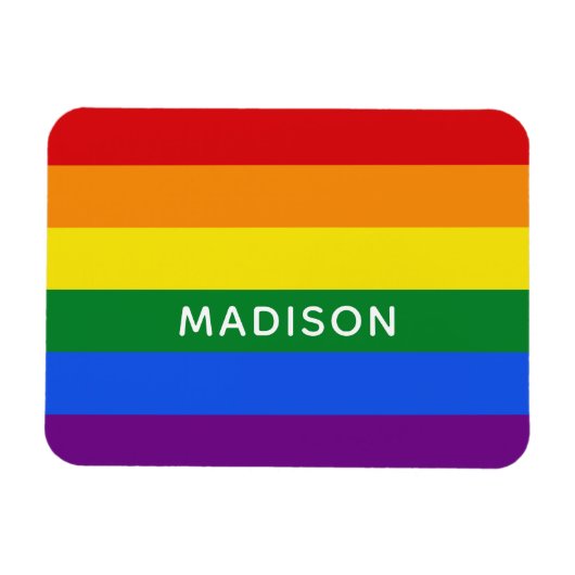 Magnet Flexible Aimant de nom personnalisé Rainbow Flag (Horizontal)
