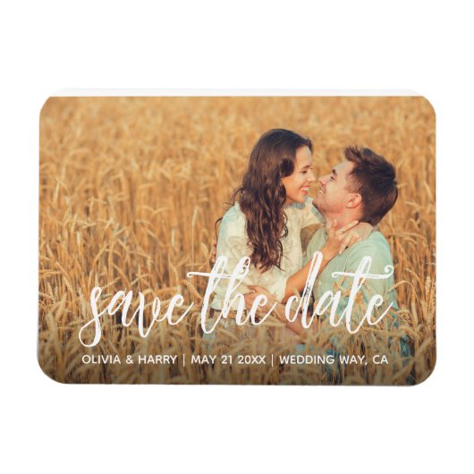 Magnet Flexible Aimant de Photo de Save The Date Rustique (Horizontal)