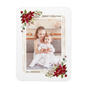 Magnet Flexible Aimant de photo de vacances de Noël de poinsettia