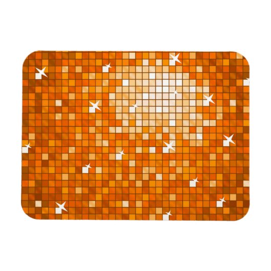 Magnet Flexible Aimant de qualité supérieure Disco Tiles Orange (Horizontal)