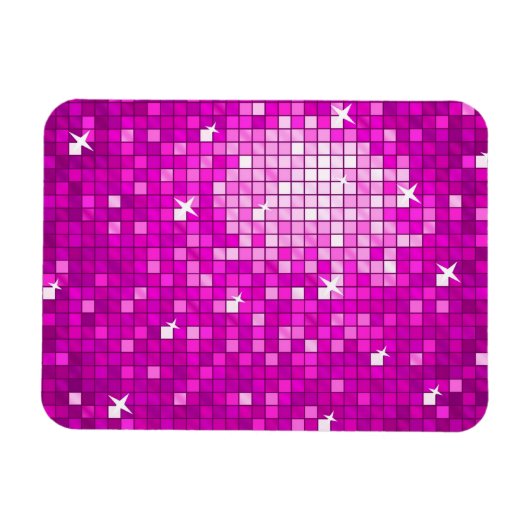 Magnet Flexible Aimant de qualité supérieure Disco Tiles Rose (Horizontal)