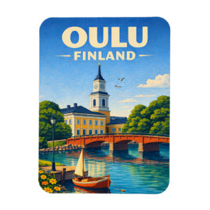 Magnet Flexible Aimant de réfrigérateur Oulu Finlande Art de voyag