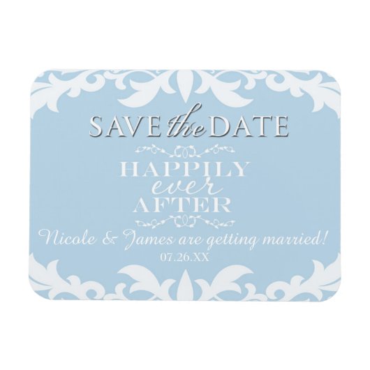 Magnet Flexible Aimant de sauvegarde de date de mariage heureux à  (Horizontal)