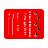 Magnet Flexible Aimant de Secourt d'animal de compagnie d'urgence (Horizontal)