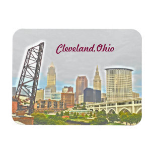 Magnet Flexible Aimant de vue de Cleveland, la rivière Ohio