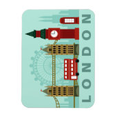 Magnet Flexible Aimant d'illustration mignon Londres (Vertical)