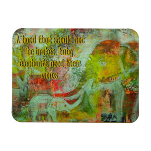 Magnet Flexible Aimant d'image d'éléphant avec un message !