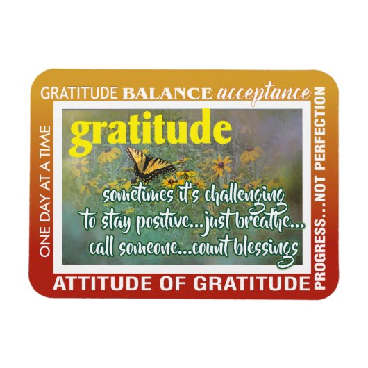 Magnet Flexible aimant d'inspiration de gratitude (Horizontal)