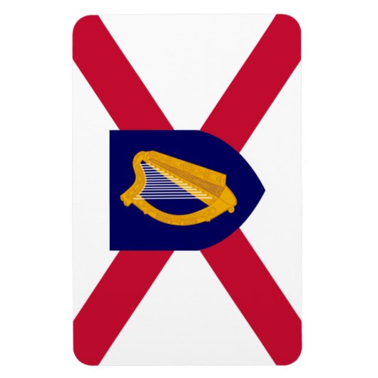 Magnet Flexible Aimant drapeau d'Irlande - Cross & Harp Shield (Vertical)