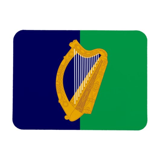 Magnet Flexible Aimant drapeau d'Irlande - Harpe en bleu et vert (Horizontal)