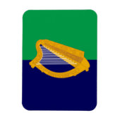 Magnet Flexible Aimant drapeau d'Irlande - Harpe en bleu et vert (Vertical)