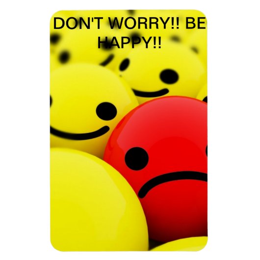 Magnet Flexible Aimant d'un visage triste au milieu de visages heu (Vertical)