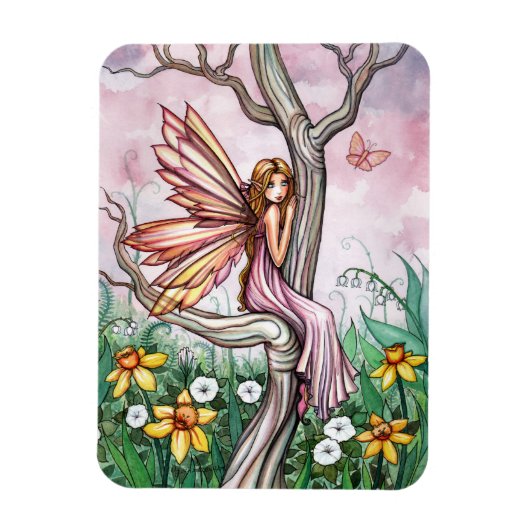 Magnet Flexible Aimant Fée Fleur de Narcisse de Printemps (Vertical)