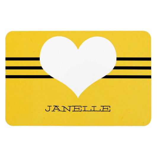 Magnet Flexible Aimant Flexi du coeur moderne jaune (Horizontal)