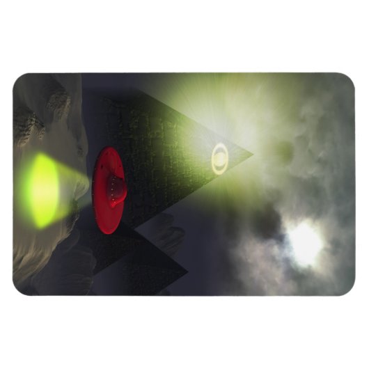 Magnet Flexible Aimant Flexi Premium Illuminati Pyramide et UFO (Horizontal)
