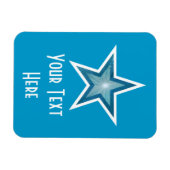 Magnet Flexible Aimant flexible bleu étoile 'Texte' (Horizontal)