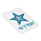 Magnet Flexible Aimant flexible bleu Star 'STAR!' blanc (Côté Droit)