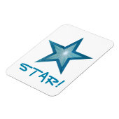 Magnet Flexible Aimant flexible bleu Star 'STAR!' blanc (Côté Gauche)