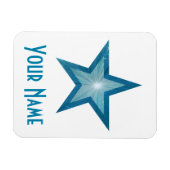 Magnet Flexible Aimant flexible Blue Star 'Nom' blanc (Horizontal)