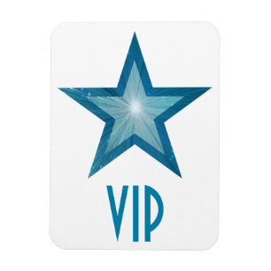 Magnet Flexible Aimant flexible Blue Star 'VIP' blanc