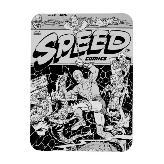 Magnet Flexible Aimant flexible Comics SPEED des années 1940 (Vertical)