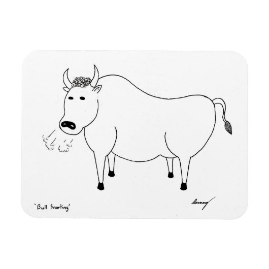 Magnet Flexible Aimant flexible d'art populaire Bull (Horizontal)