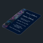 Magnet Flexible Aimant flexible Faire-part de mariage élégant<br><div class="desc">Aimant Faire-part de mariage flexible. Belle,  élégant Lavande et Bleu foncé mariage Invitations. Un Arrière - plan bleu foncé d'Indigo avec des touches de style Lavande et dentelle pour créer une Invitation étonnante. Personnalisez ce Faire-part de mariage pour en faire le vôtre.</div>