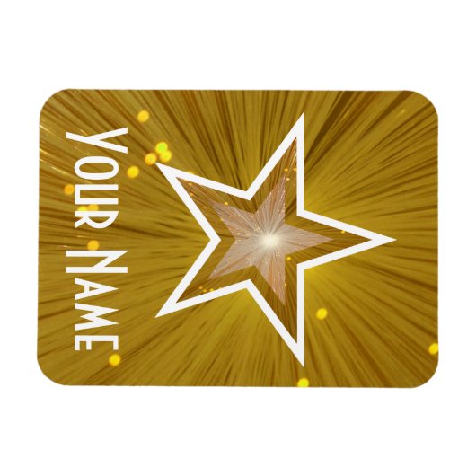 Magnet Flexible Aimant flexible "Gold" Star "Name" (Horizontal)