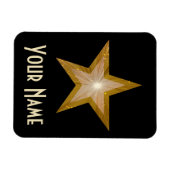 Magnet Flexible Aimant flexible "Gold" Star "Name" noir (Horizontal)