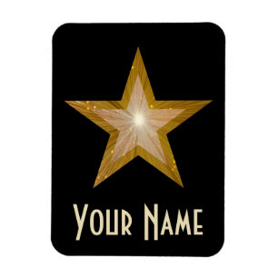 Magnet Flexible Aimant flexible "Gold" Star "Name" noir