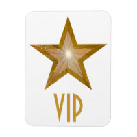 Aimant flexible "Gold" Star 'VIP' blanc