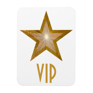 Magnet Flexible Aimant flexible "Gold" Star 'VIP' blanc