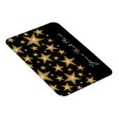 Magnet Flexible Aimant flexible "Gold" Stars "Your Text" noir (Côté Droit)