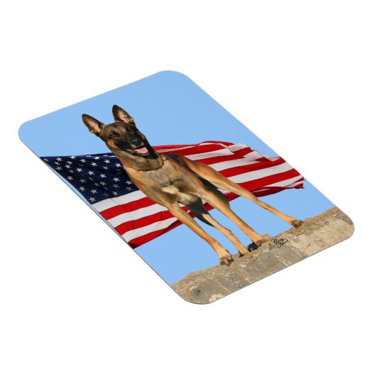 Magnet Flexible Aimant flexible Malinois et Drapeau (Côté Droit)