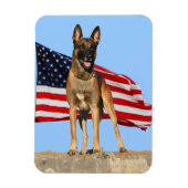 Magnet Flexible Aimant flexible Malinois et Drapeau (Vertical)
