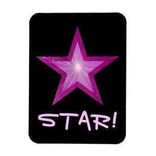 Magnet Flexible Aimant flexible noir 'STAR!' Pink Star