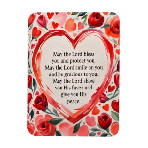 Magnet Flexible Aimant flexible Nombres 6:24-26 Cœurs et Fleurs